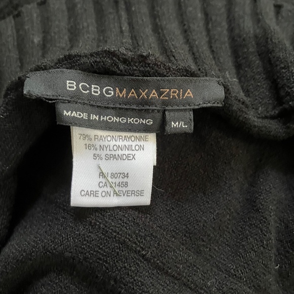 BCBG MAX AZRIA Black Open Front High Low Cardigan - Picture 4 of 4